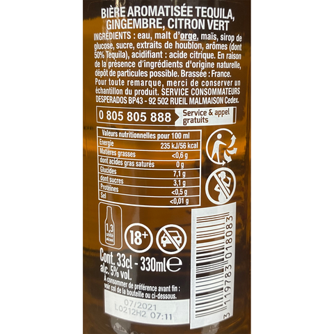 Tequila - Bière arômatisée - Desperados - 33 cl